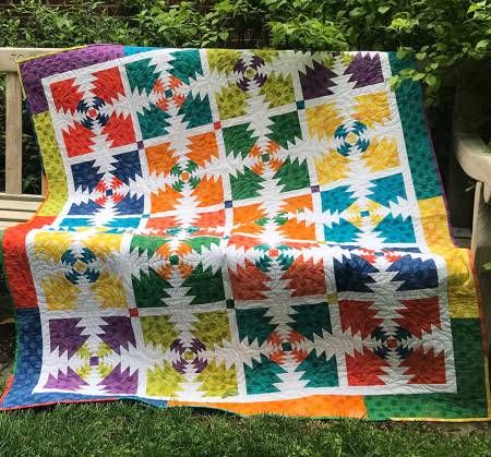 Quilt Pattern: Cut Loose Press Pineapple Popout Spice 51" x 62"