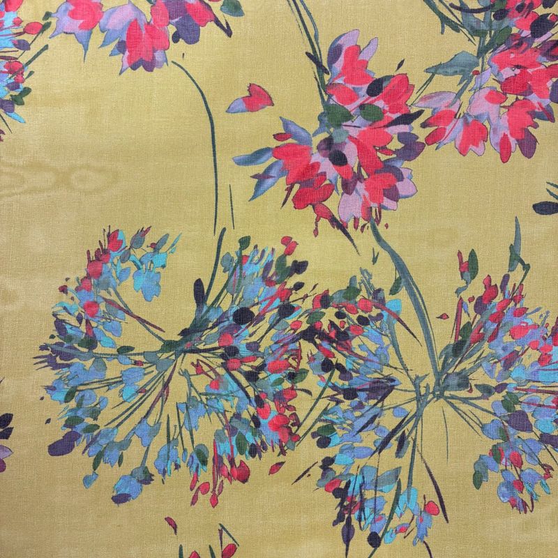 Printed Silk Chiffon Gold