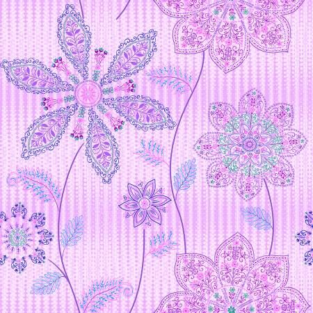 Purple Lacy Floral Pearlescent Geo Pop Pearl