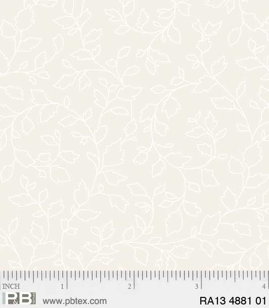 Ramblings White on Cream Leaves/Vine P&amp;B