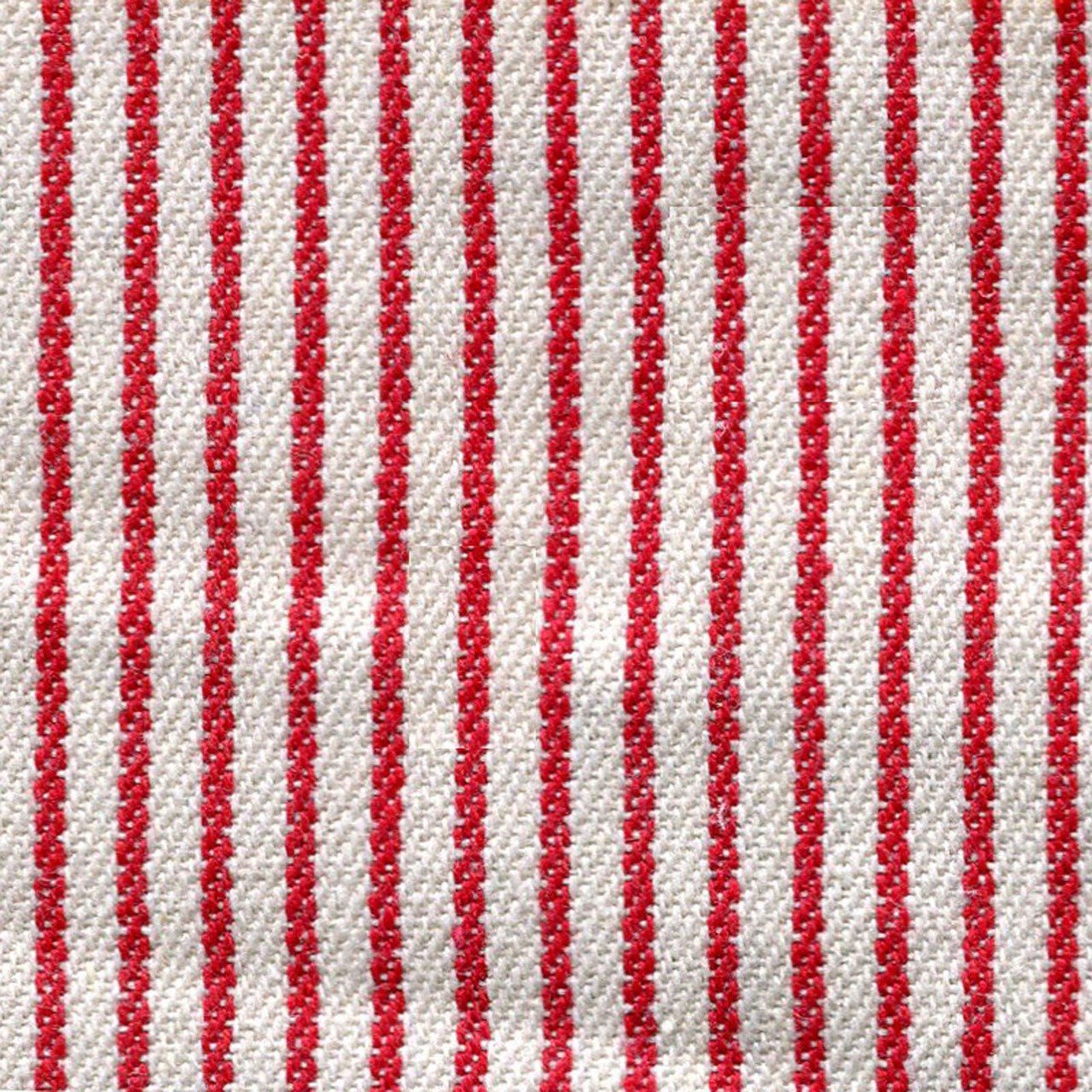 Red and White Striped Cotton Denim 59"
