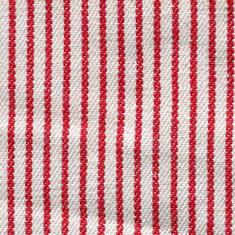 Red and White Striped Cotton Denim 59"