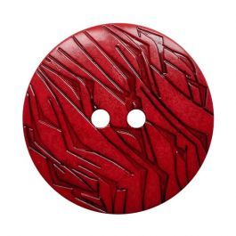 Red Round Fashion Button Black Lacquer 2 Holes Size: 18mm