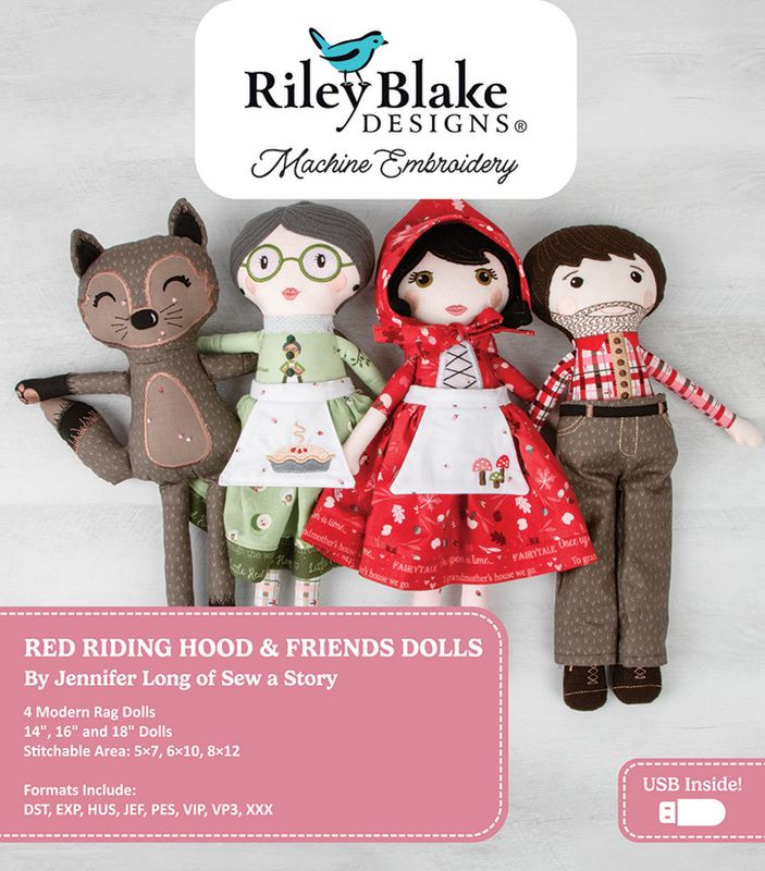 Red Riding Hood &amp; Friends Dolls - Riley Blake Machine Embroidery USB