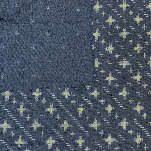 Reversible Cotton Printed Poplin Navy Large Cross Sevenberry Japanese fabric