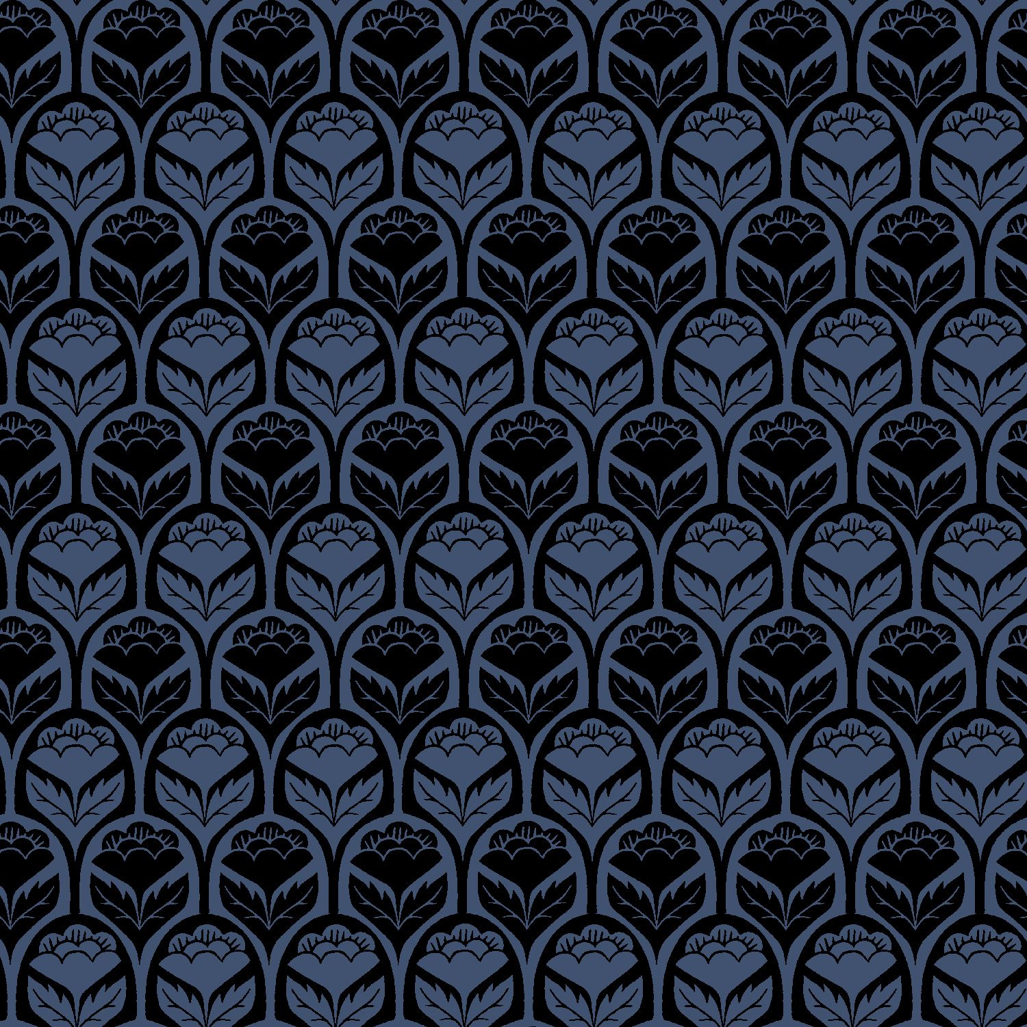 RJR Navy Scallop Flower Glory Canvas - On a Fall Day
