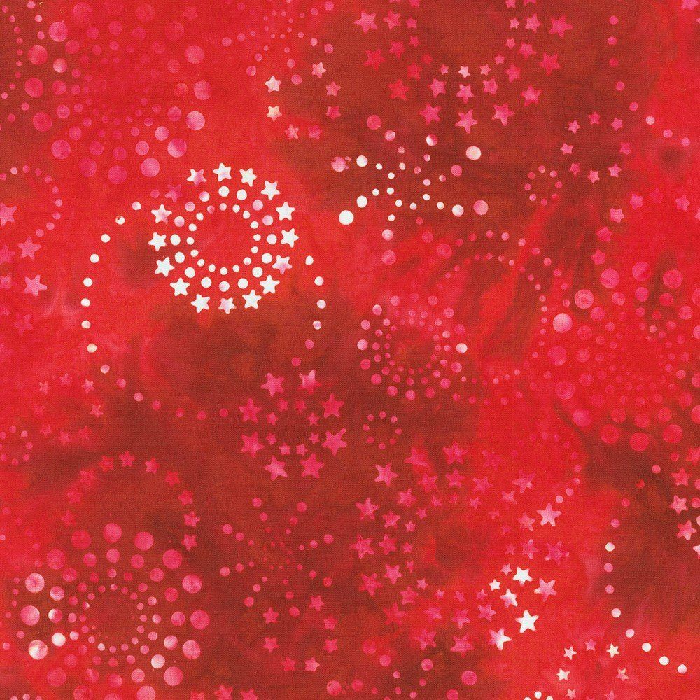 RK Liberty 2 Circles Red Artisan Batiks
