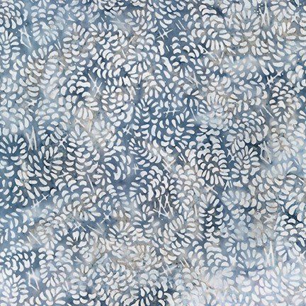 RK Magical Winter Cones Dusty Blue Artisan Batik