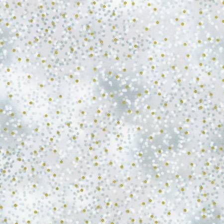 EOB 2 yd RK Mixed Metallics Dots Steel 44" Quilting Cotton