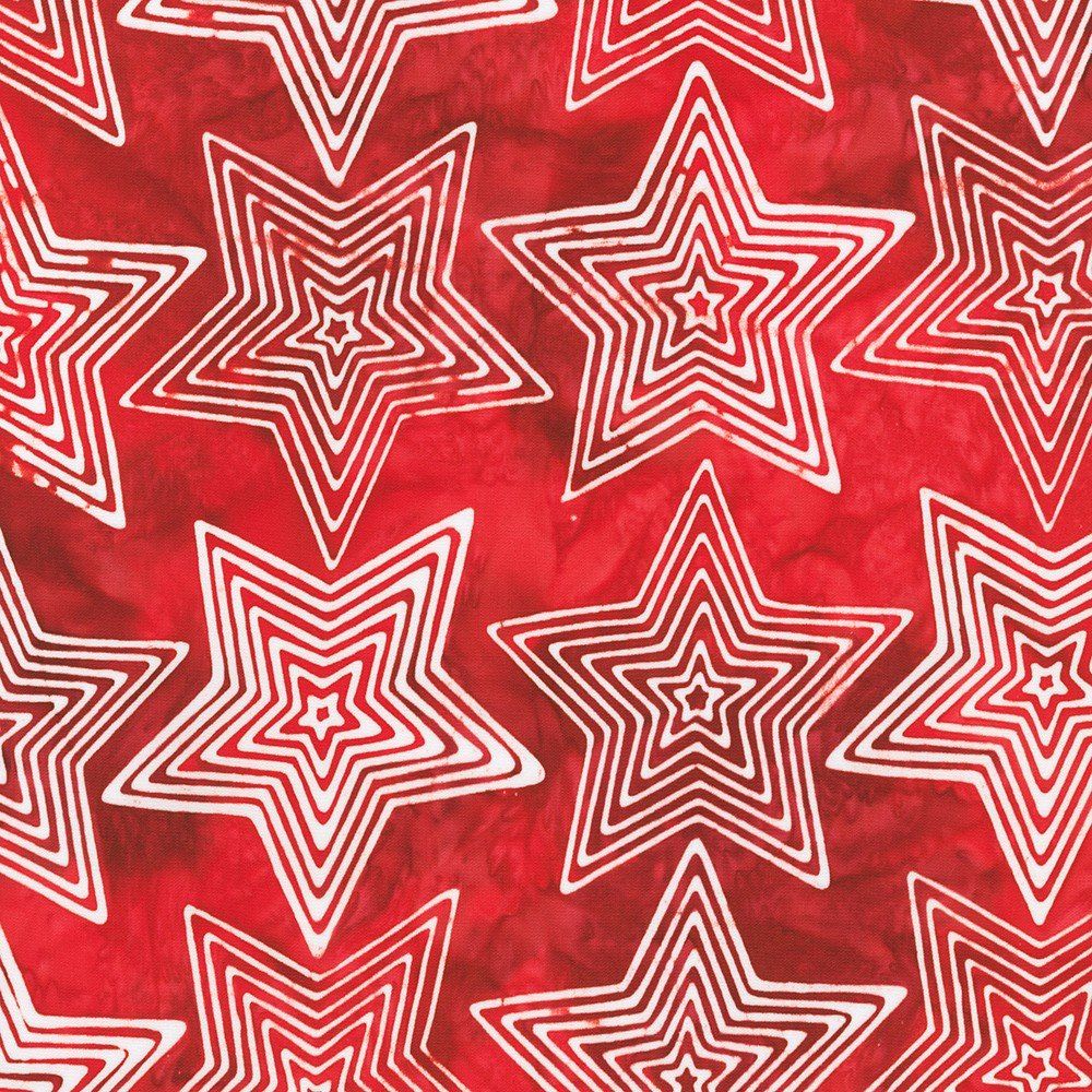 RK Liberty 2 Stars Red Artisan Batiks