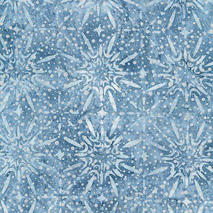 RK Magical Winter Flakes Dusty Blue Artisan Batik
