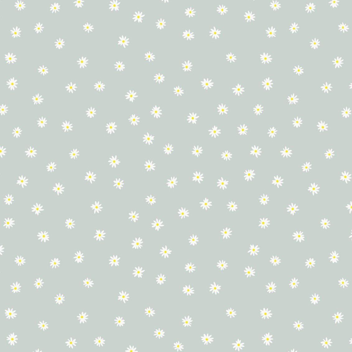 Secret Garden Daisies on Duck Egg Lewis &amp; Irene CLEARANCE