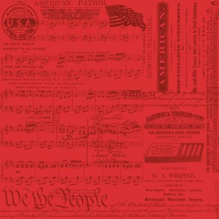 Sew America Patriotic Text Red Riley Blake