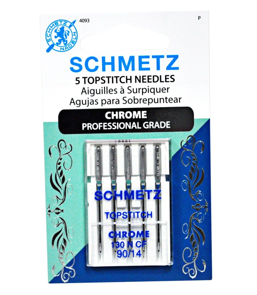 Schmetz Chrome Topstitch 90/14 Needles 5 Pack