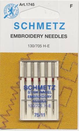 Schmetz Embroidery Machine 75/11 Needles 5 Pack
