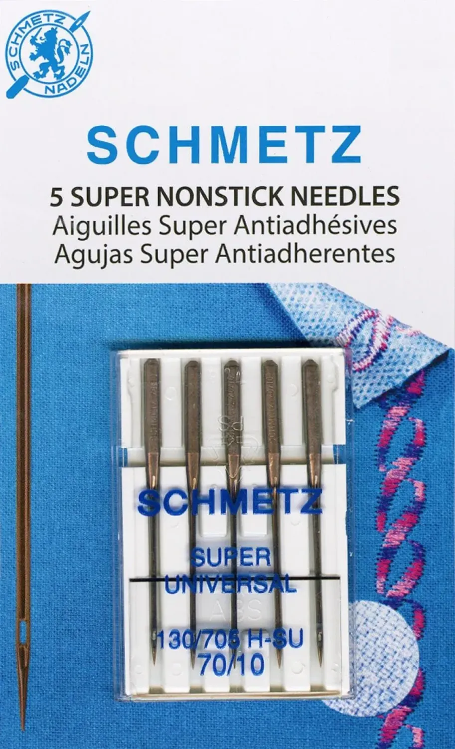 Schmetz Super Nonstick Needles 70/10 Needles 5 Pack