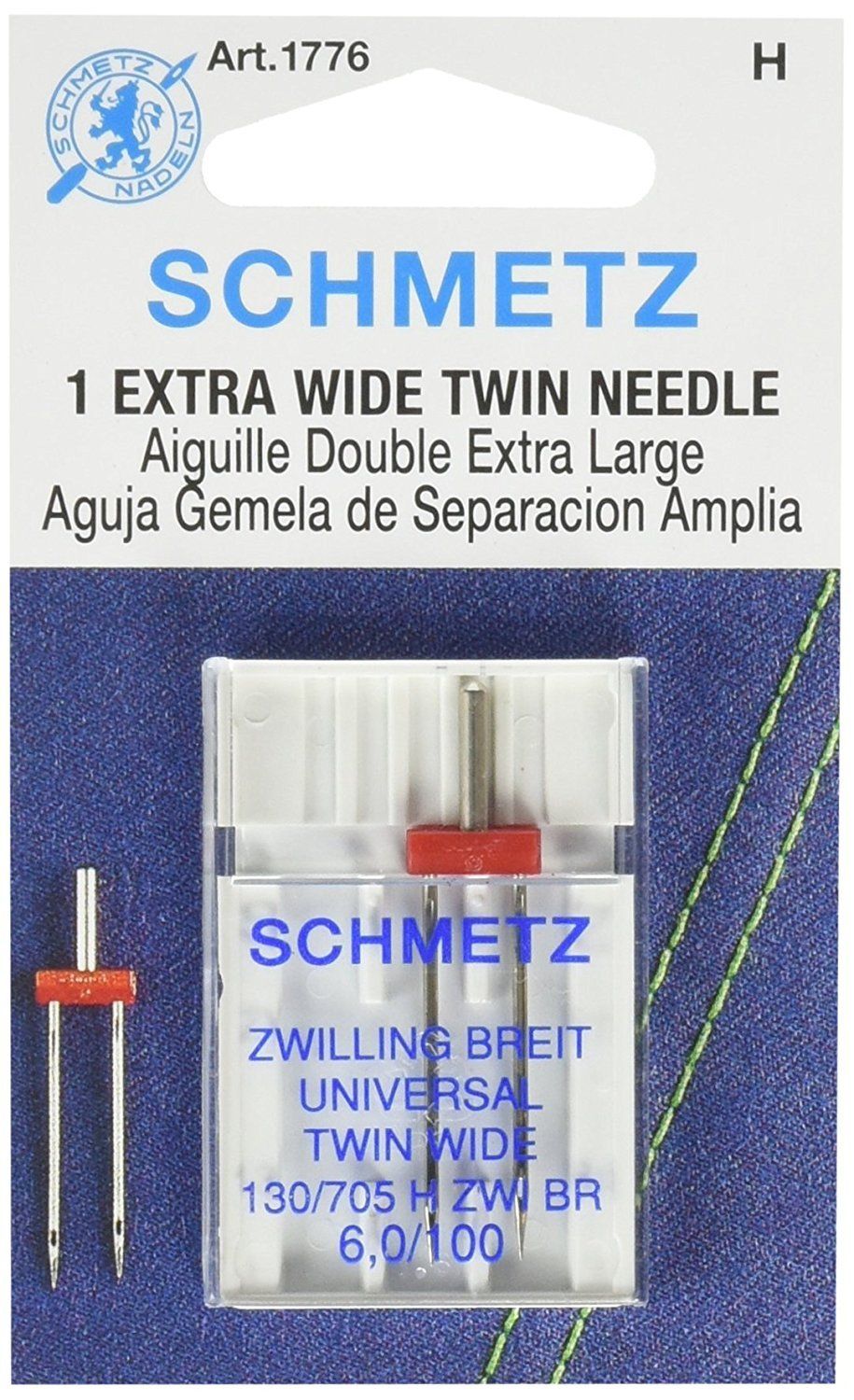 Schmetz Universal 6.0/100 Extra Wide Twin Needles 1 Pack