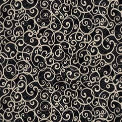 Scroll Black Floral Allure QT Fabrics