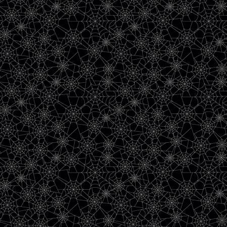 Seasonal Basics Spider Webs Black *Glows in the Dark* Riley Blake