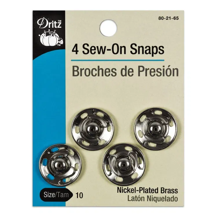 Sew-on Snaps Nickel 4ct 3/4"