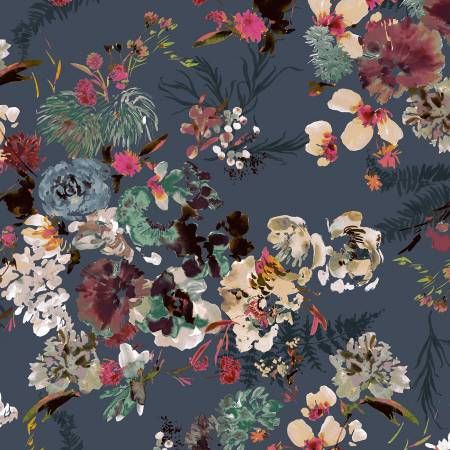 Slate Flora Jersey Knit
