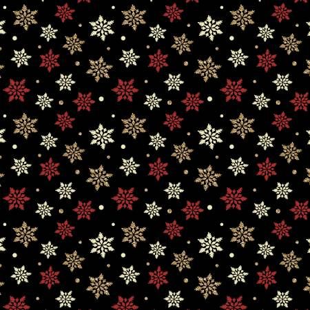 Snowflake Splendor Black w/Metallic Benartex