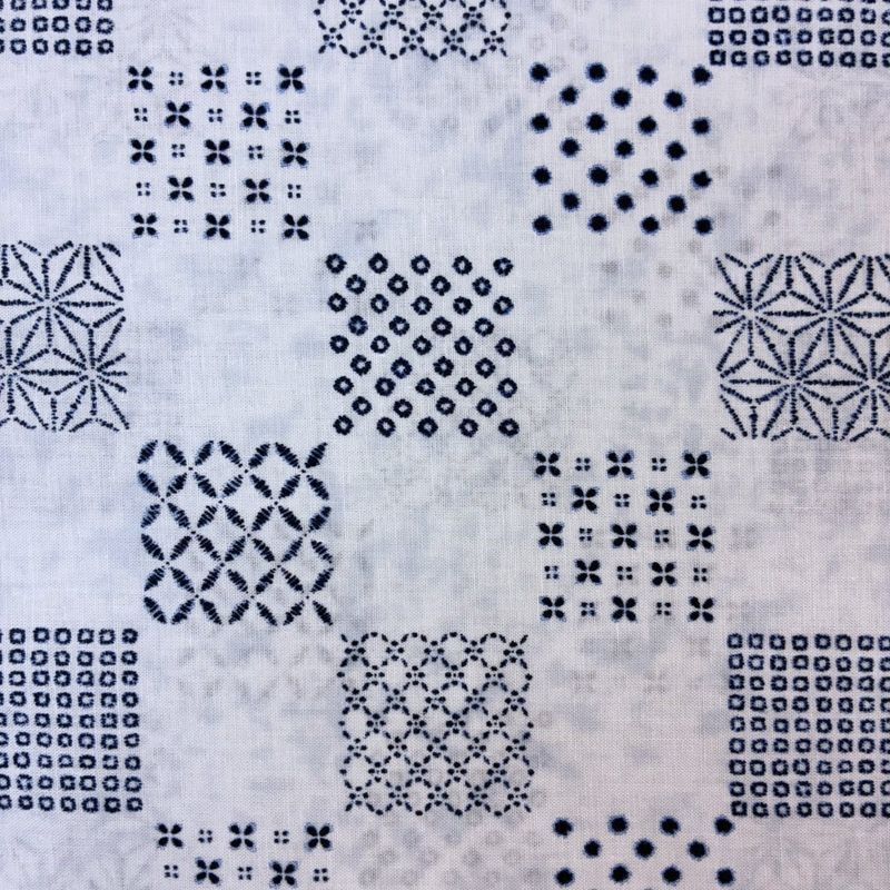 Sevenberry Cotton Printed Shirting Shibori Blue White