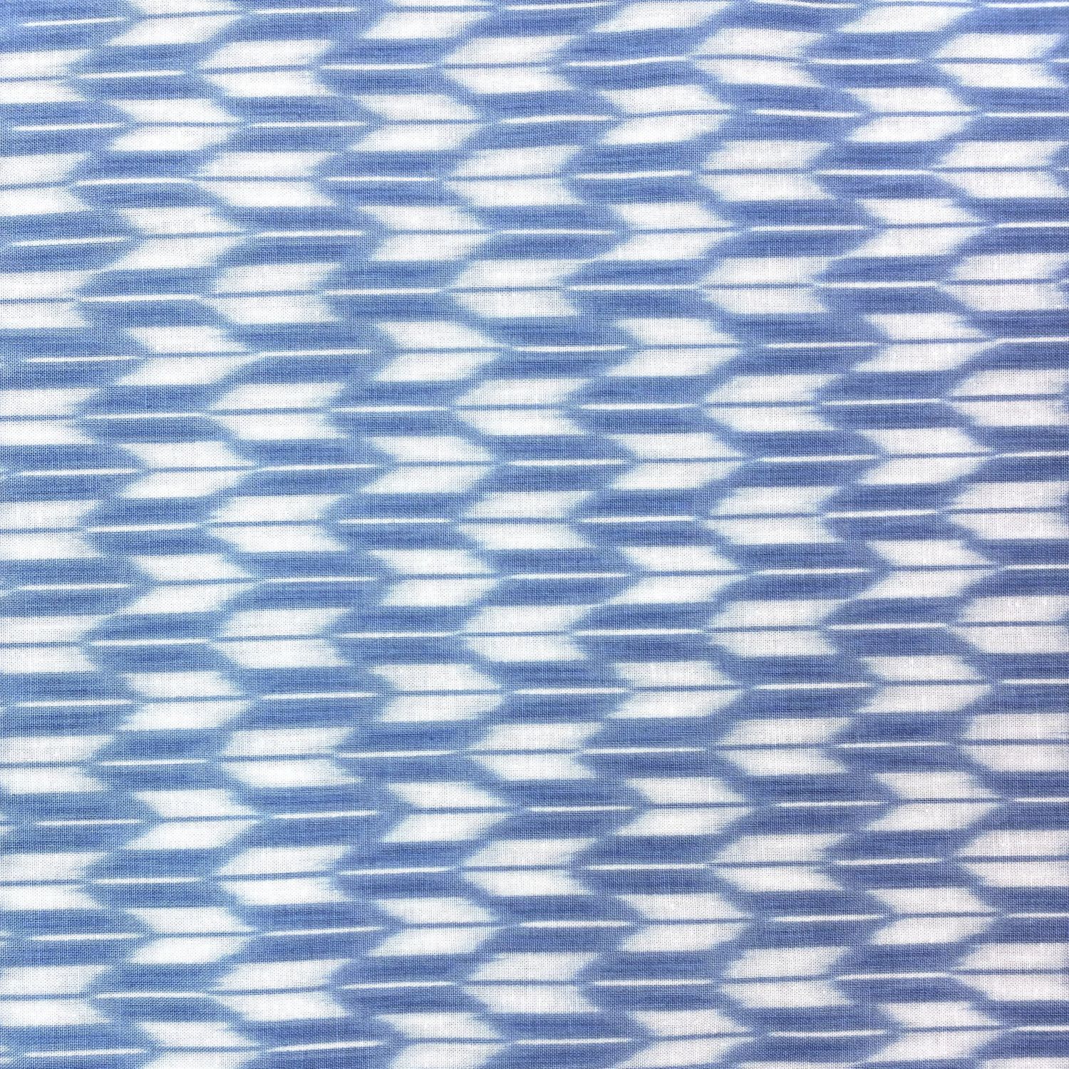 Sevenberry Cotton Printed Shirting Ikat Blue White