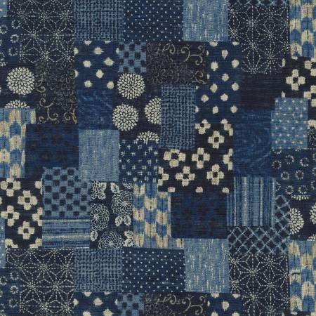 Sevenberry Indigo Patchwork Homespun