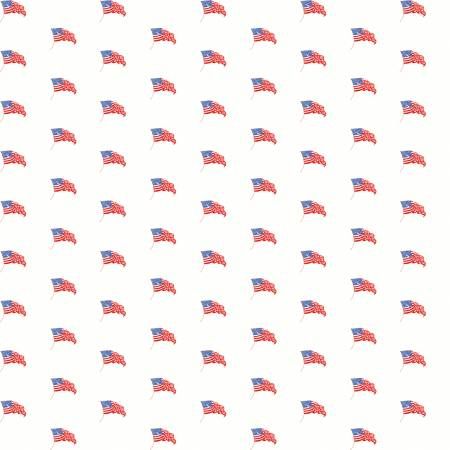 Sew America USA Flags White Riley Blake