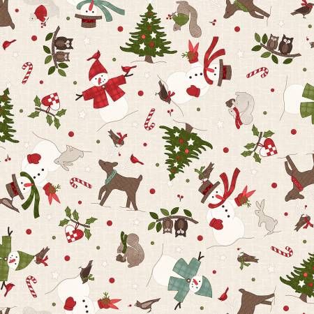 Snowtop Mountain Cream Christmas Toss Flannel Maywood Studio