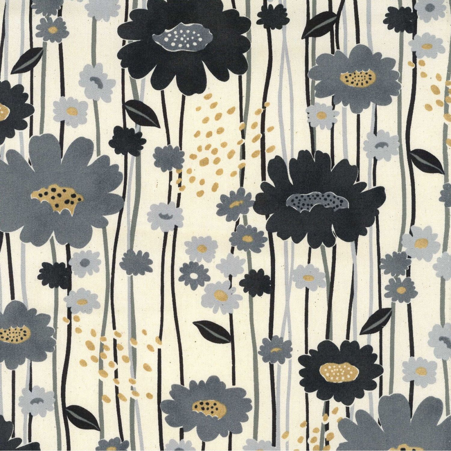 Sopo Retro Big Flower Cotton Canvas Kokka