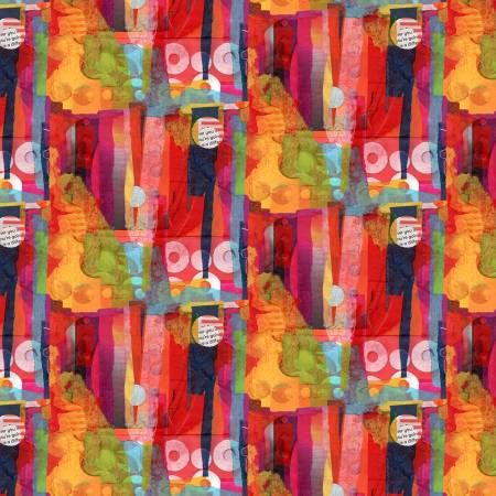 Spread the Word Red Abstract Shapes Blank Quilting