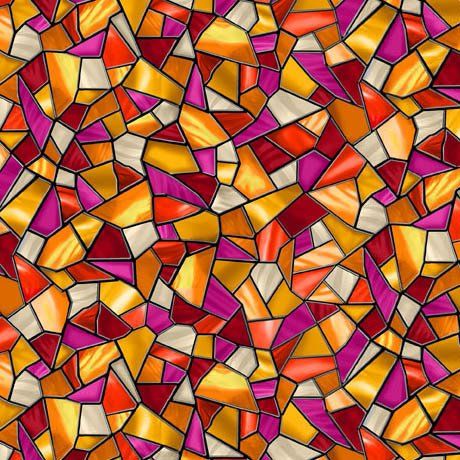 Stained Glass Amber Mosaic Sunlit Birds