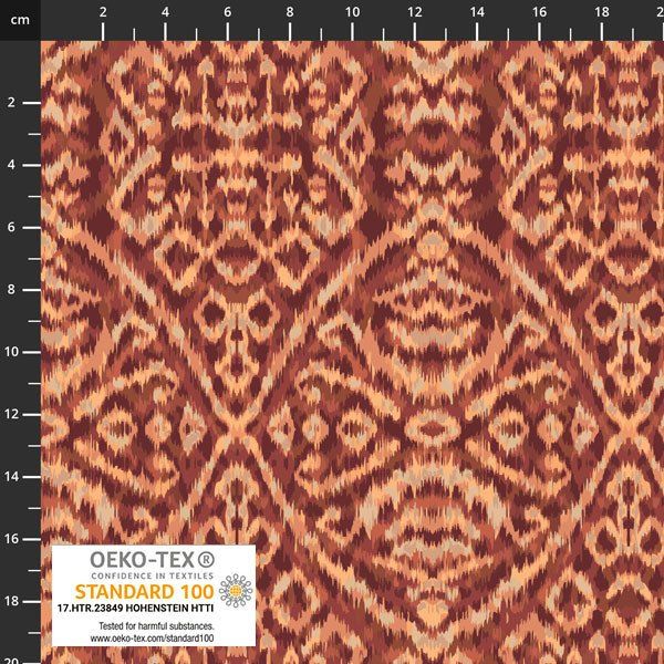 Stof Avalana Brick Red Tribal Jersey Knit