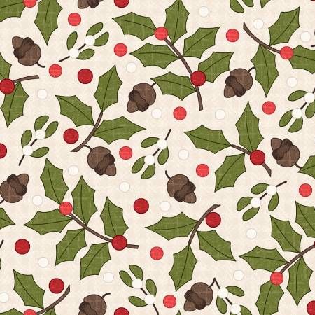 Snowtop Mountain Cream Greenery Flannel Maywood Studio