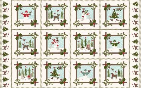 Snowtop Mountain Cream Frames Flannel Maywood Studio
