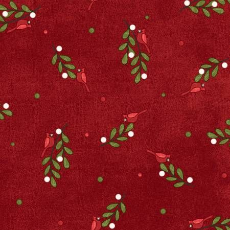 Snowtop Mountain Red Bunches Flannel Maywood Studio