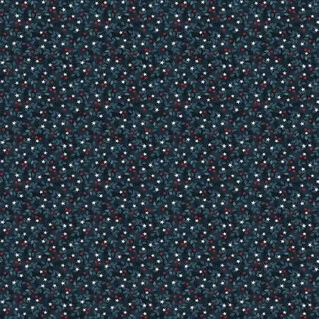 Star Vine Navy/Red - American Valor Quilting Cotton