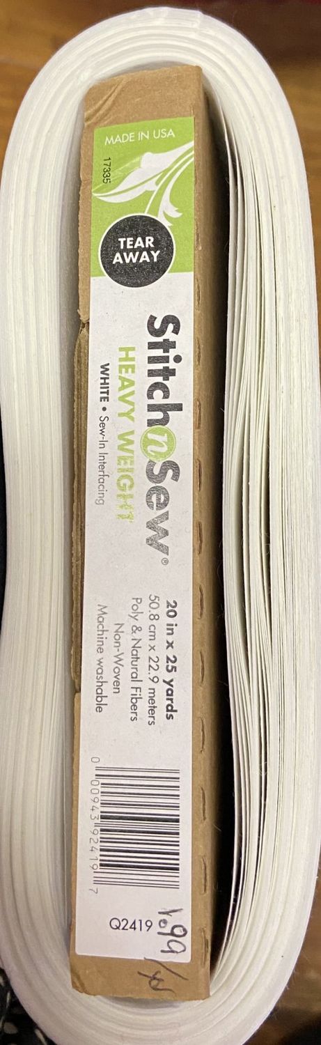 Stitch n Sew Heavy weight Tear Away Embroidery Stabilizer