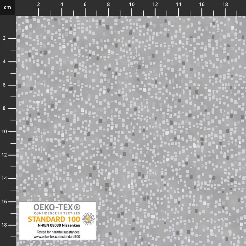 Stof Gray/Silver Small Squares Frosty Snow Quilting Cotton