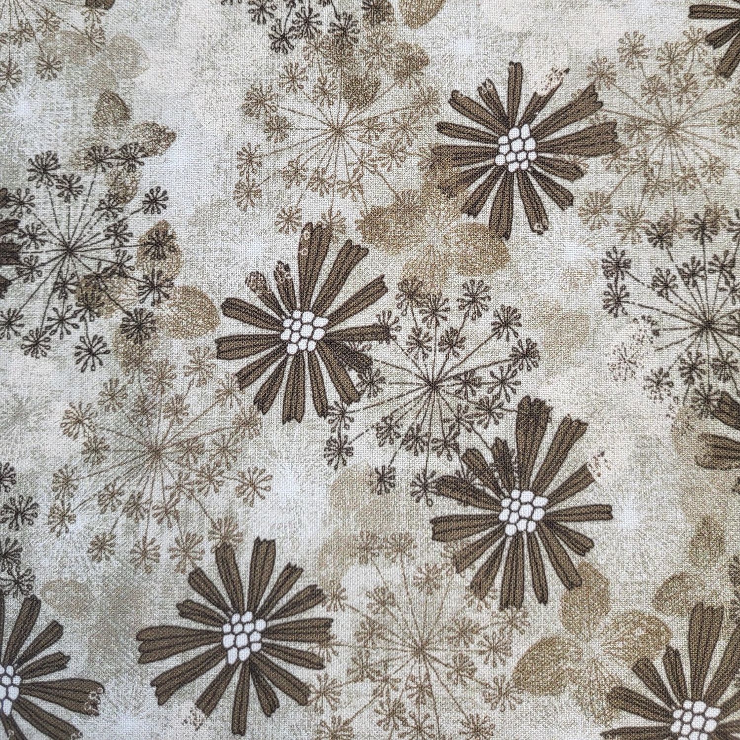 Stof Keep Blooming Brown Quilting Cotton