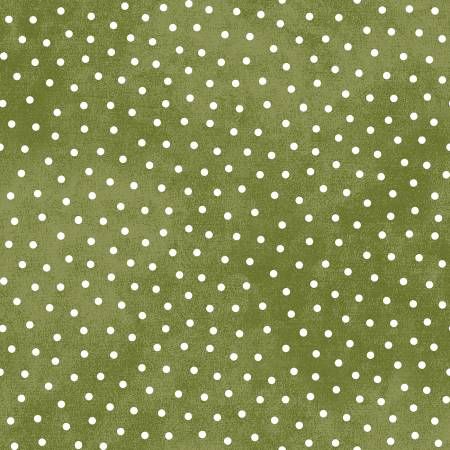 Snowtop Mountain Green Dots Flannel Maywood Studio