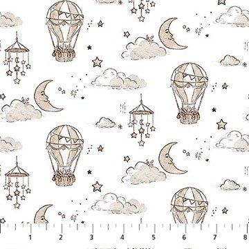 Soaring Dreams Balloons White Figo Fabrics