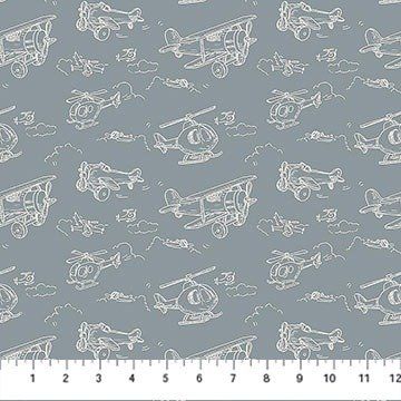 Soaring Dreams Planes Teal Figo Fabrics
