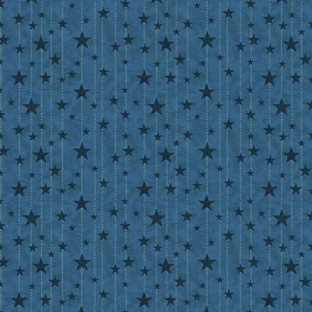Stitches &amp; Stars Blue - American Valor Quilting Cotton