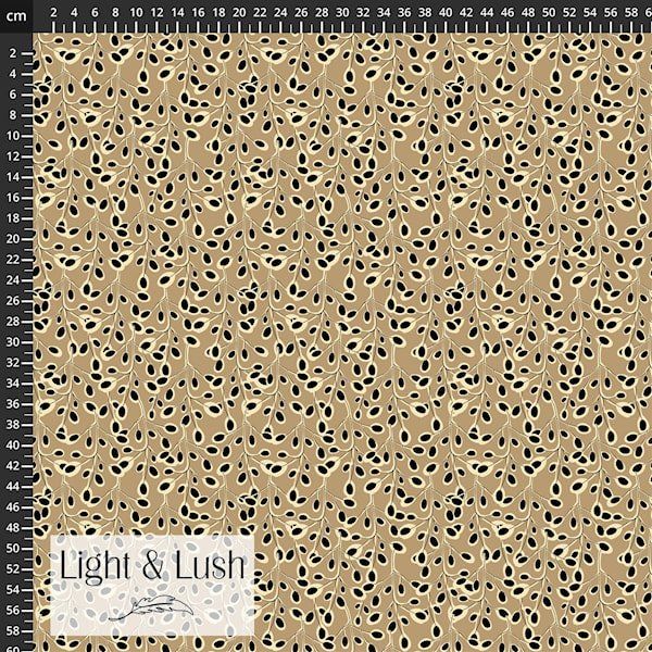 Stof Light and Lush Black Organic on Sand Viscose