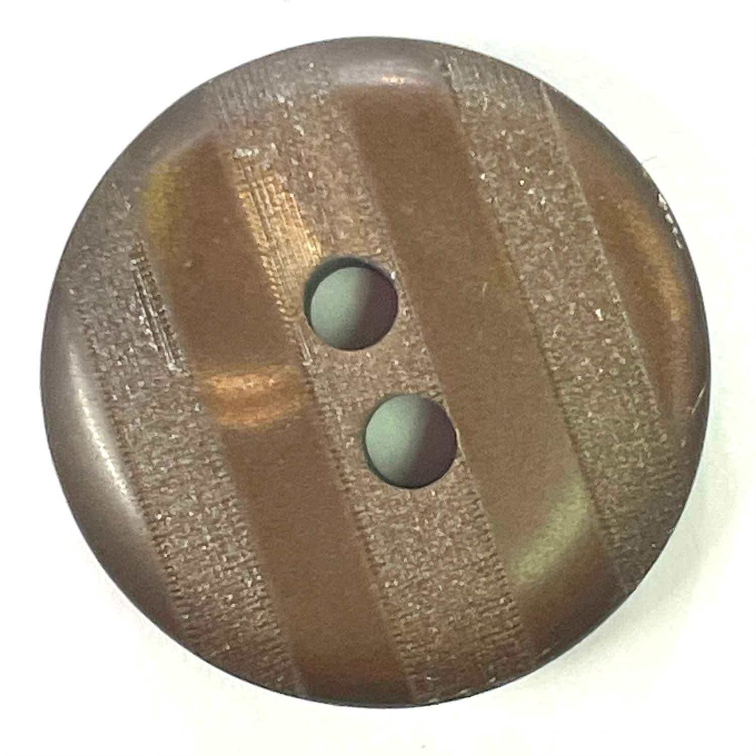 Striped Brown Fashion Button 2 Holes 18mm