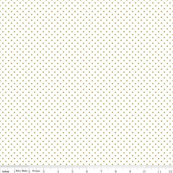 Swiss Dot On White Gold Sparkle Riley Blake