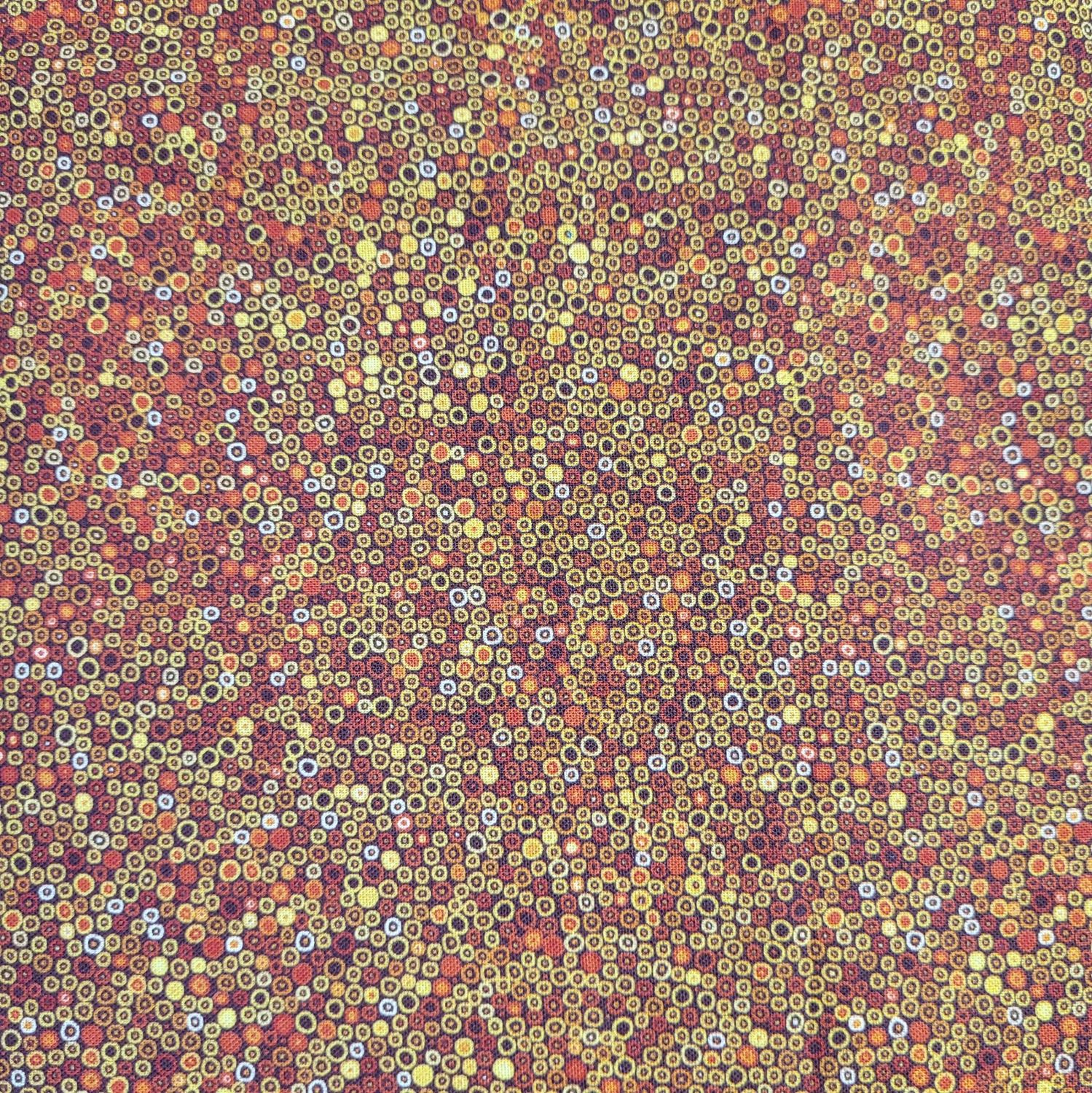 Stof Keep Blooming Orange Circles Quilting Cotton